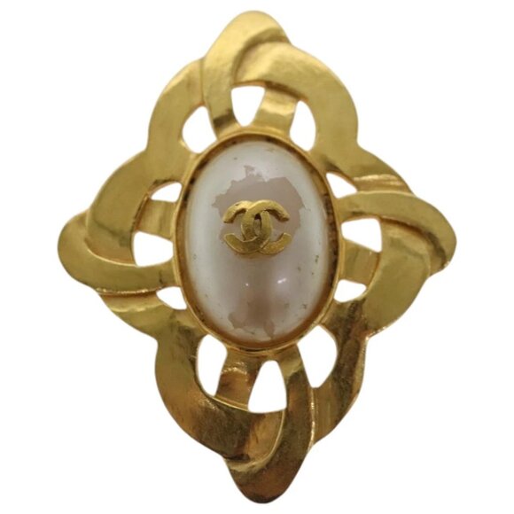 CHANEL Brooch metal Gold Tone CC - Picture 1 of 9